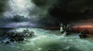 イワン・コンスタンティノヴィチ・アイヴァゾフスキー Painting - ユダヤ人の紅海通過 イワン・アイヴァゾフスキー
